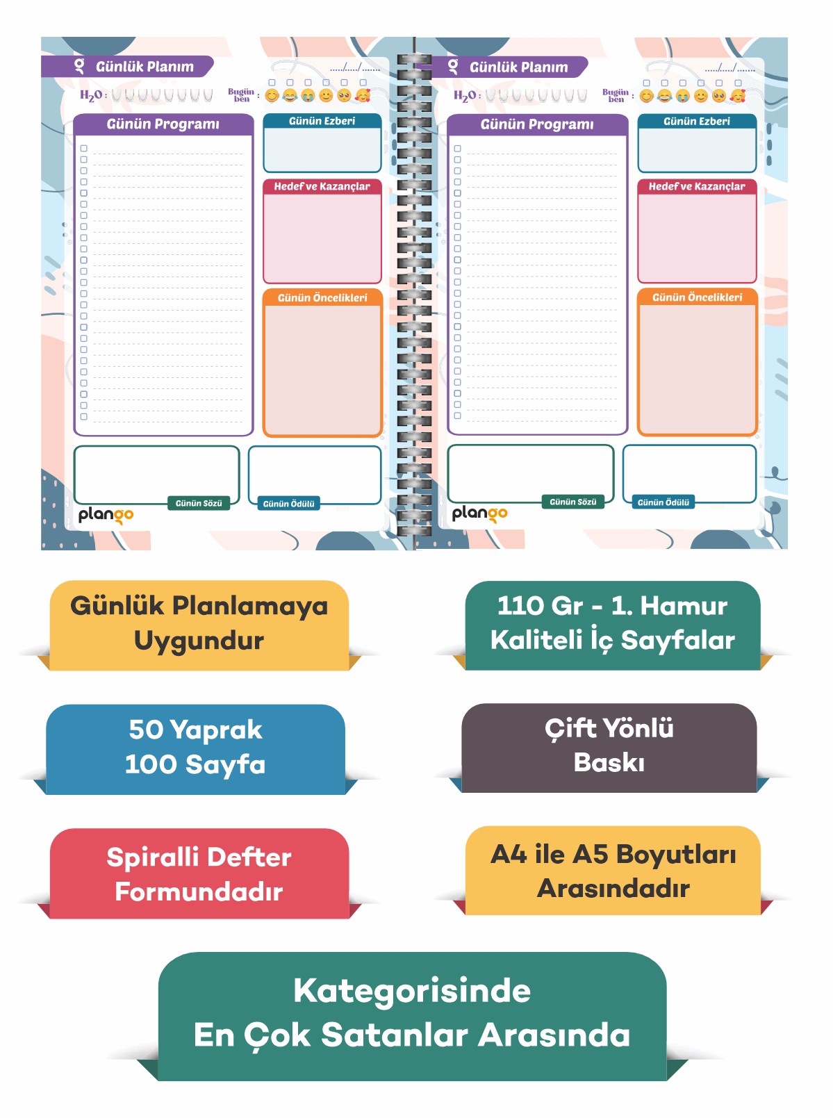 Çiçek Bahçesi Günlük Planlayıcı Defter - Daily Planner - Ders Çalışma ...